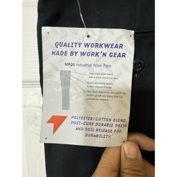 VTG NWT WORK N GEAR MP20 Black Industrial High Rise Quality Work Pant - 46x37U - Picture 4 of 5